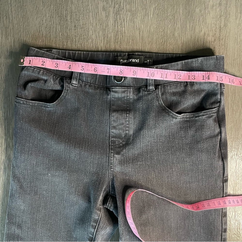 Betabrand Black Washed Denim Jeans Pants Small Long - Picture 9 of 11